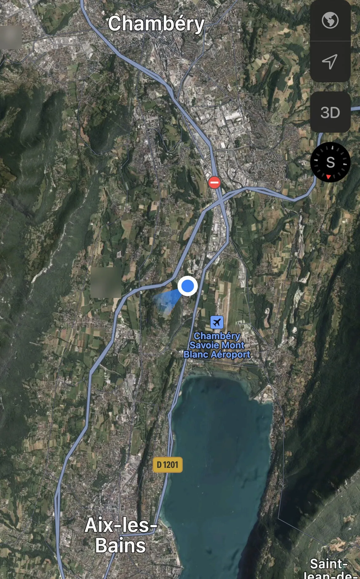 Vue aérienne du quartier de Voglans